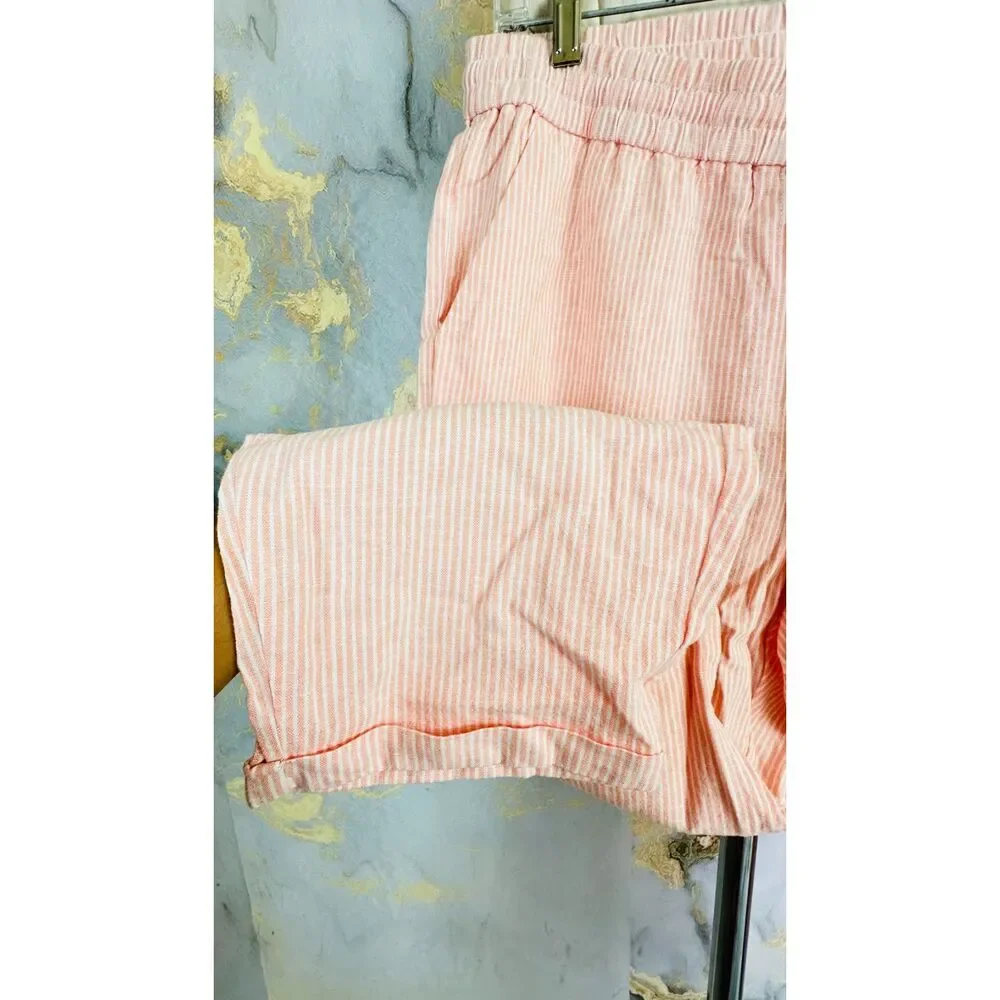 NWT J. Crew womens Striped Linen Pants Size 14